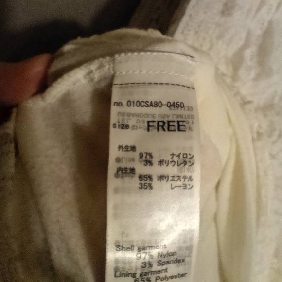 Moussy Long Sleeve White Top With Lace Overlay - Picture 5 of 7